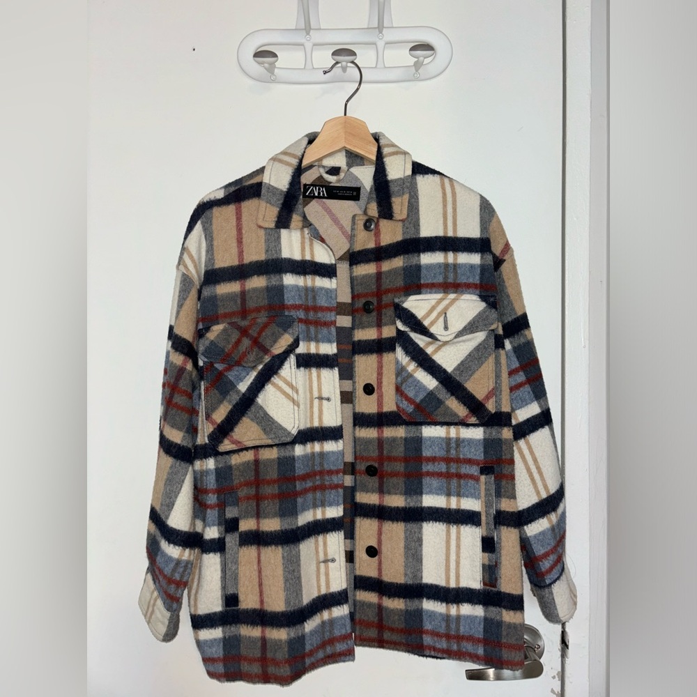 ZARA Plaid Shacket Overshirt XS